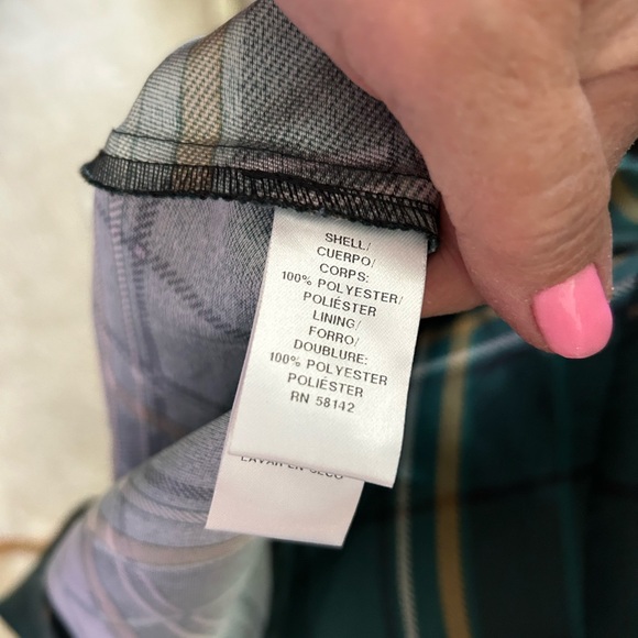 Clover and Sloan Plaid Puff Sleeve Cocktail Dress - Picture 9 of 9